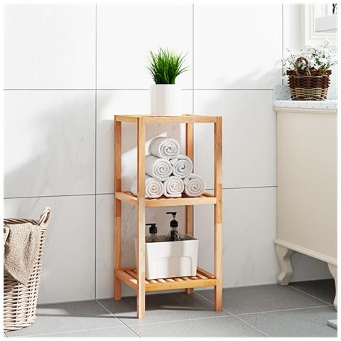 Scaffale Da Bagno 36x36x79 Cm In Legno Massello Di Noce - Foto 7