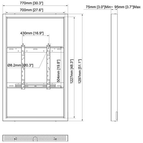 Custodia Serie M Pro da 55" a Parete Media Gabbia in Acciaio Colore Nero - Foto 6