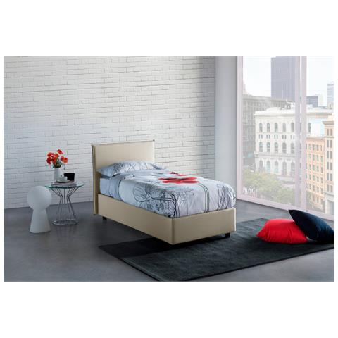 TALAMO ITALIA Letto Singolo Cira Letto Contenitore Con Rivestimento In Tessuto 100% Made In Italy Apertura Frontale Adatto Per Materasso Cm 90x200 Beige TALAMO ITALIA Letto Singolo Cira Letto Contenitore Con Rivestimento In Tessuto 100% Made In Italy Apertura Frontale Adatto Per Materasso Cm 90x200 Beige