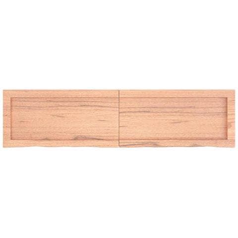Ripiano Muro Marrone 120x30x (2-4) cm Massello Rovere Trattato - Foto 9