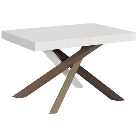 Tavolo Allungabile 90x120/224 Cm Volantis Telaio Gambe 4 Colori (c) - Bianco Frassino - Foto 5