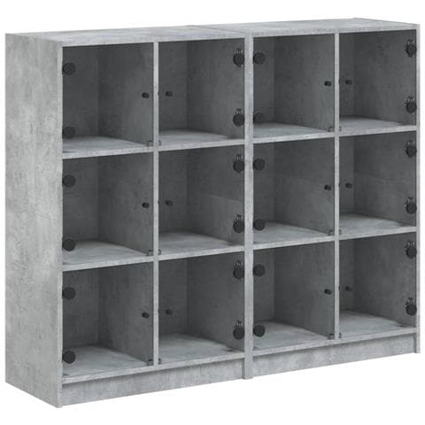 Libreria Ante Grigio Cemento 136x37x109 Cm In Legno Multistrato - Foto 2