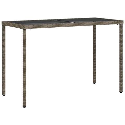 Tavolo Da Giardino Piano In Vetro Grigio 115x54x74cm Polyrattan - Foto 2