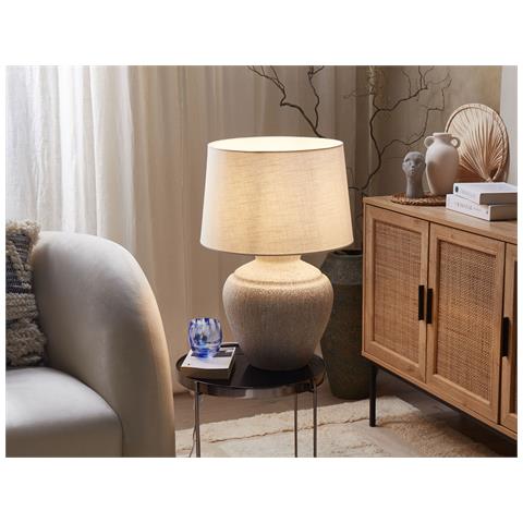 Lampada Da Tavolo Caine Ceramica Beige Chiaro - Foto 1