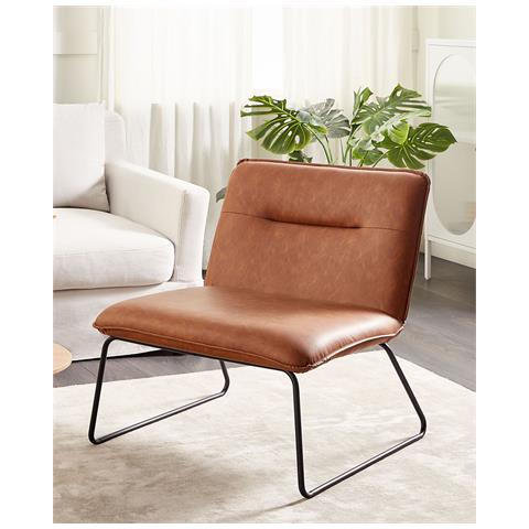 Poltrona Pelle Sintetica Marrone Cotulla - Foto 1