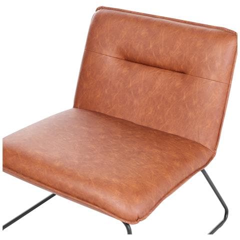 Poltrona Pelle Sintetica Marrone Cotulla - Foto 8