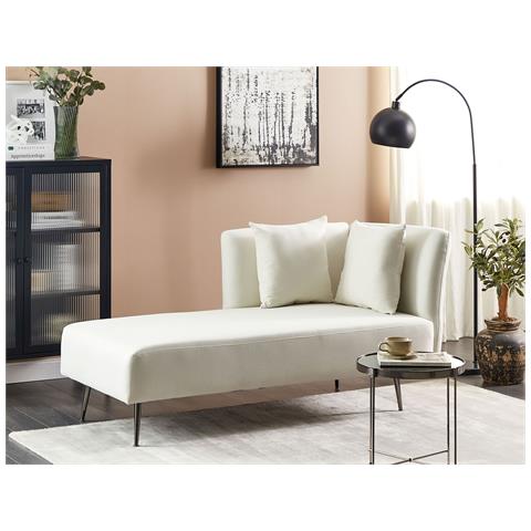 Chaise Longue Versione Destra Riom Tessuto Bianco - Foto 1