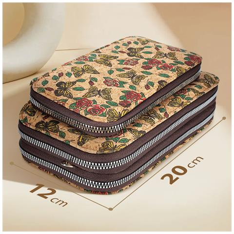 Pochette In Sughero, Collezione Natureprint, Chiusure A Zip - Foto 2