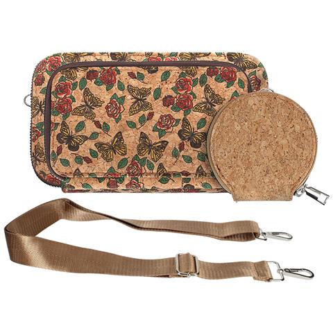 Pochette In Sughero, Collezione Natureprint, Chiusure A Zip - Foto 1