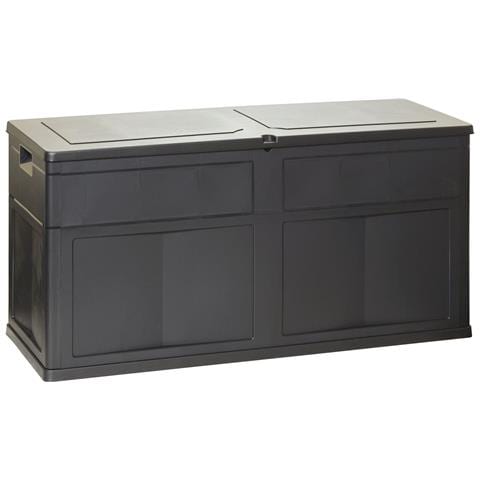 Baule Da Esterno In Resina Nera 120x60 Cm 320 Lt Garden Black Resina - Foto 1