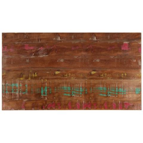 Piano Tavolo 100x60x2,5 Cm Rettangolare In Massello Di Recupero - Foto 1