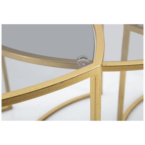 Tavolinetti Da Caffe' Triangle Set 3 Pz Cm Ø60x50-50x45-40x40 - Foto 5