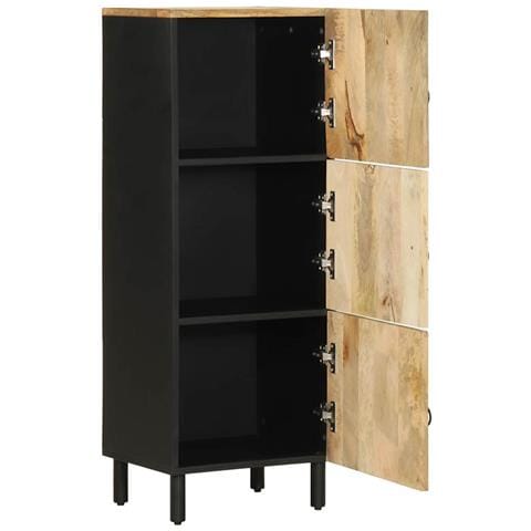 Credenza 40x33,5x110 Cm In Legno Massello Di Mango Grezzo - Foto 2