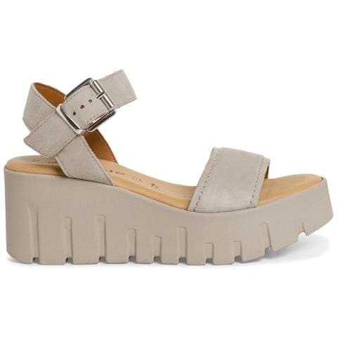 Taupe Suede Casual Open Sandals Sandali Pelle Scarpe Donna Beige Eu 39, 1-28712-42 378 - Foto 2