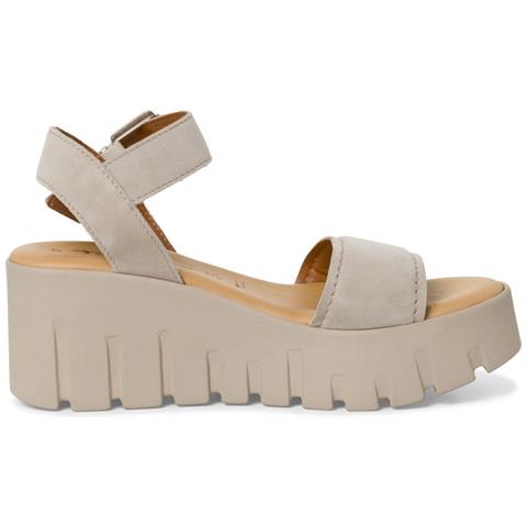 Taupe Suede Casual Open Sandals Sandali Pelle Scarpe Donna Beige Eu 39, 1-28712-42 378 - Foto 3