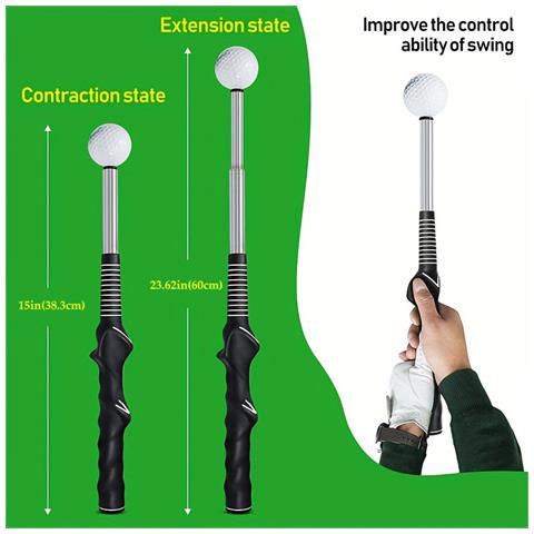 Aiuto Per L'allenamento Dello Swing Del Golf, Ausilio Telescopico Portatile Per L'allenamento Del Golf Black - Foto 7