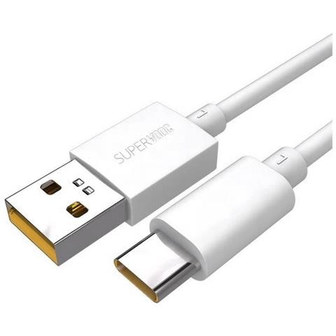 Cavo Dati E Ricarica Type C Originale Supervooc Ricarica Rapida 100cm D136 White Bulk Per Smartphone - Foto 1