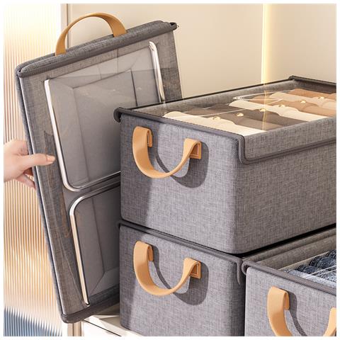 Scatola Portaoggetti Pieghevole Per Vestiti Con Coperchio  S - Foto 2