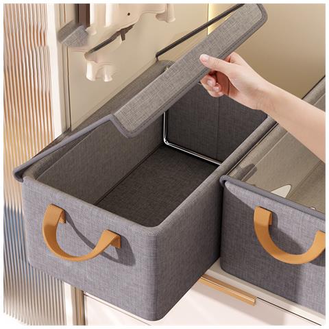 Scatola Portaoggetti Pieghevole Per Vestiti Con Coperchio  S - Foto 4