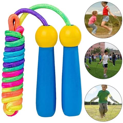 Cordino Regolabile Bambini 250 Cm Con Manici In Legno - Salto Divertente E Sicuro! - Foto 2