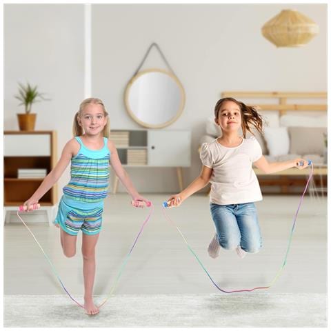 Cordino Regolabile Bambini 250 Cm Con Manici In Legno - Salto Divertente E Sicuro! - Foto 4