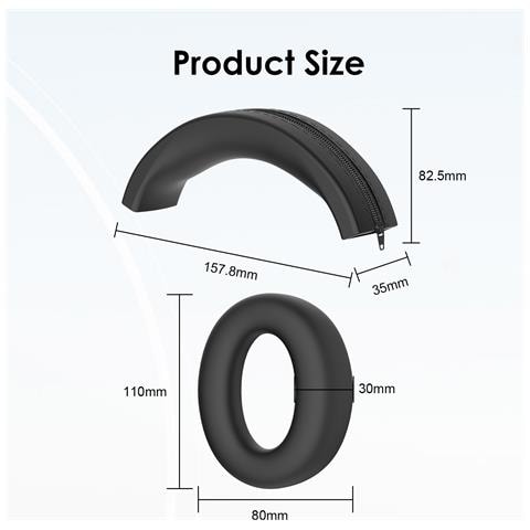 Cuscinetti Auricolari Di Ricambio Per Cuffie Anker Soundcore Q20i Black - Foto 6