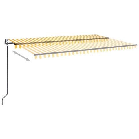 Lusso Casadino -  Tenda Automatica Sensore Vento E Led 500x300 Cm Gialla Bianca - Foto 2