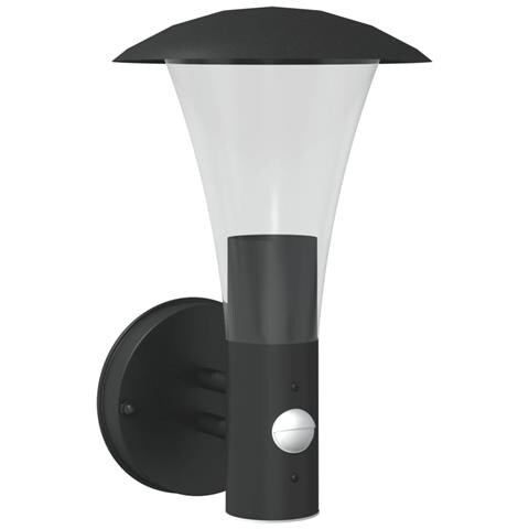 Applique Da Esterno Con Sensore Nera In Acciaio Inossidabile - Foto 1