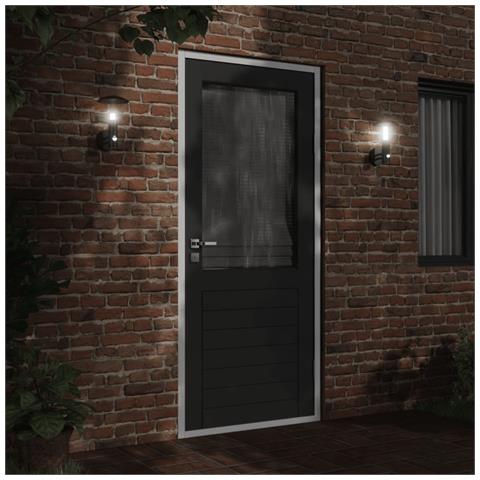 Applique Da Esterno Con Sensore Nera In Acciaio Inossidabile - Foto 2