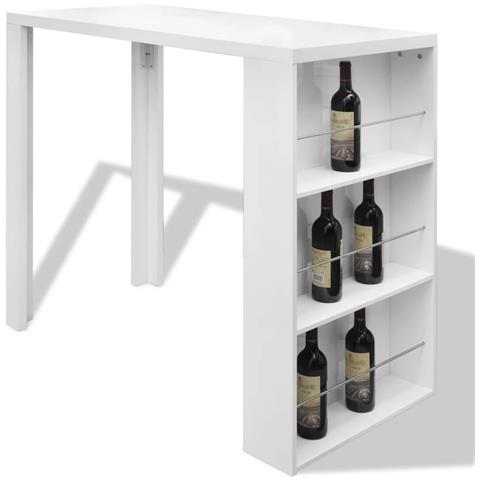 Tavolo Da Bar In Mdf Con Portavini Bianco Lucido - Foto 1