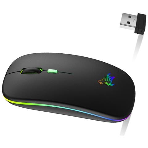 Mouse Silenzioso A Doppia Modalità: Wireless Bluetooth 5.1 Ricaricabile C - Foto 3