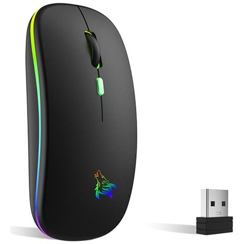 Mouse Silenzioso A Doppia Modalità: Wireless Bluetooth 5.1 Ricaricabile C - Foto 1