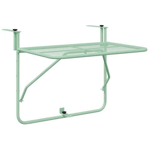 Tavolo Appendibile da Balcone - Verde Menta, 60x40 cm, Acciaio - Foto 1