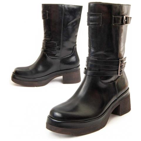 Stivaletto Con Tacco Motta2 Nero Nero Materiale Sintetico E Tessile - Foto 1