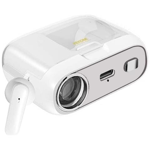 Auricolari Tws Modello S28 Con Funzione Proiettore E Custodia 400mah, Bianco - Foto 2