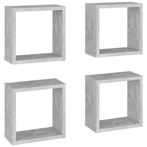 Mensole Parete A Cubo 4 Pz Grigio Cemento 30x15x30 Cm - Foto 1