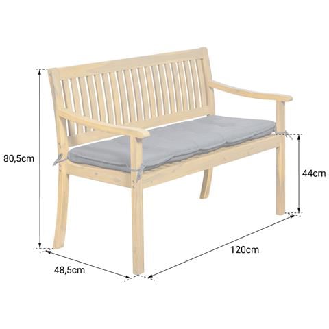 Panca In Acacia Similan - Cuscini Grigi - Foto 2