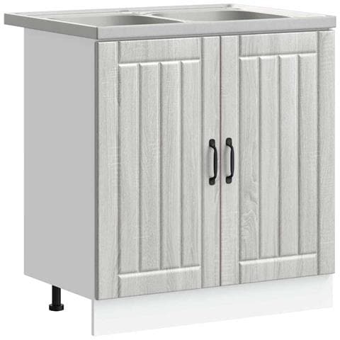 Mobile da cucina Lucca 2 pcs Grigio chiaro 80 x 46 x 81.5 cm - Foto 1