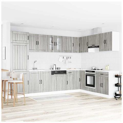 Mobile da cucina Lucca 2 pcs Grigio chiaro 80 x 46 x 81.5 cm - Foto 2