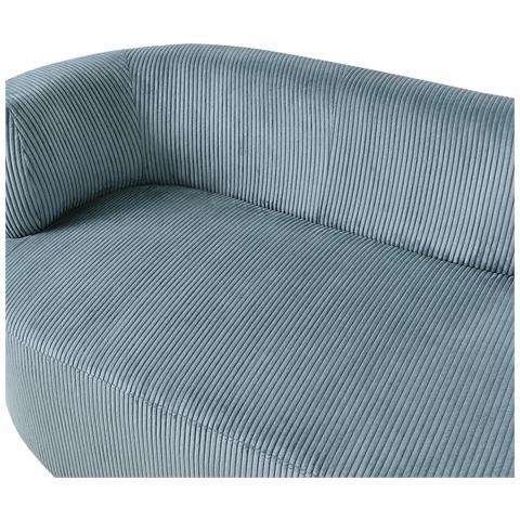 Chaise Longue Versione Sinistra Vanvey Velluto A Coste Blu - Foto 8