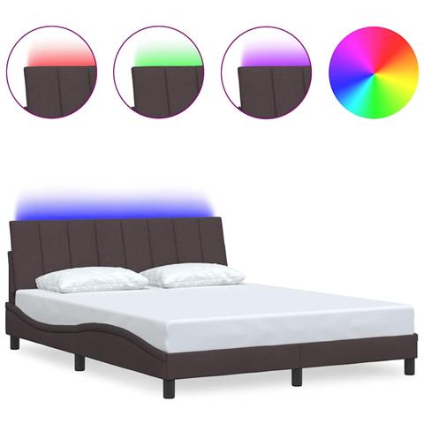 Giroletto senza Materasso Marrone Scuro 160x200 cm Tessuto - Foto 1