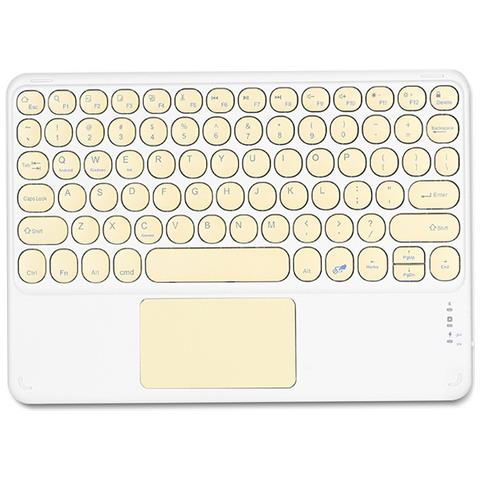Tastiera Bluetooth Con Tasti Rotondi E Touchpad + Combo Mouse Bluetooth, Compatibile Con Ipad, Android E Altro Yellow - Foto 3