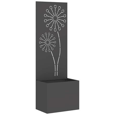 Vaso da Giardino con Pannello Decorativo Nero 50 x 140 cm - Foto 1