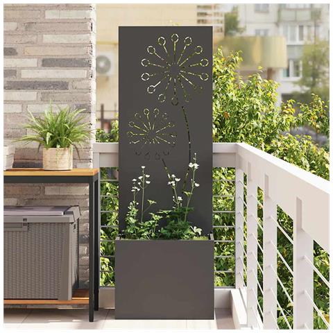 Vaso da Giardino con Pannello Decorativo Nero 50 x 140 cm - Foto 2