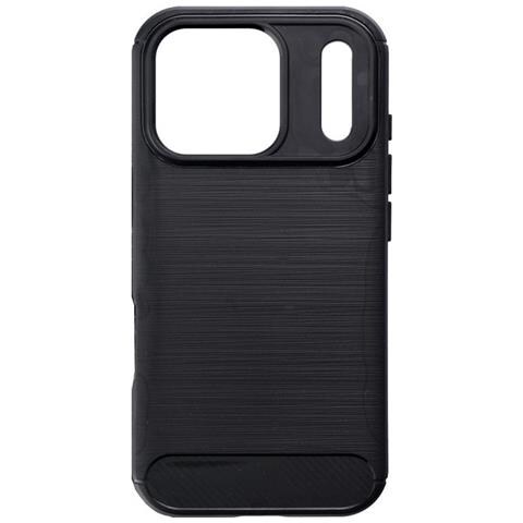 Custodia B-case Tpu Silicone Cover Case Per Apple Iphone 17 Pro Max Carbon Metal Black - Foto 2