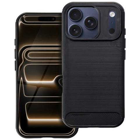 Custodia B-case Tpu Silicone Cover Case Per Apple Iphone 17 Pro Max Carbon Metal Black - Foto 1