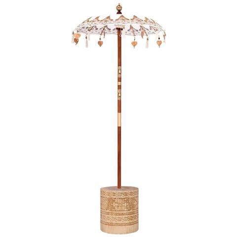 Parasol Balinese 260 Crema 95-100 cm Cotone e legno massello - Foto 1