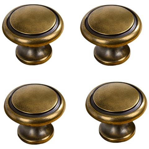 Set Di 4 Pomelli Per Cassetti In Lega Di Zinco Stile Vintage - Manopole Retrò Per Ferramenta Per Mobili - Foto 1