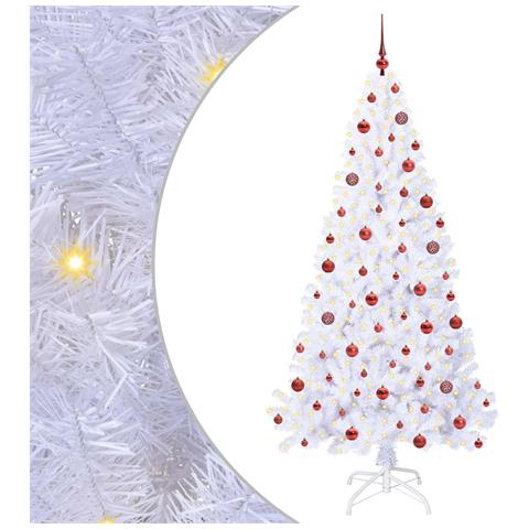 Albero di Natale artificiale Bianco 210 cm PVC e Acciaio - Foto 1