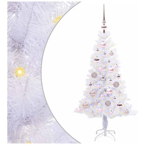 Albero di Natale artificiale Bianco 120 cm PVC e Acciaio - Foto 1